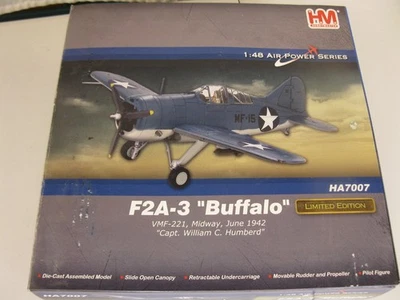 Hobby Master F2A-3 "Buffalo" VMF-221 Midway William C Humberd HA7007 1:48 SIN USAR, EN CAJA Foto 1 de 4