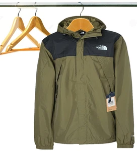 The North Face Antora Men's Jacket Hooded Waterproof TNF Black/Military Olive XL - Picture 1 of 2