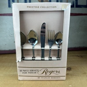 Rogers Prestige 50-teiliges Edelstahl Set Tafelgabeln Löffel Messer Service für 12 - Bild 1 von 6