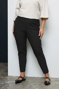 Yours Curve Plus Size Tapered Stretch Trousers - Picture 1 of 10
