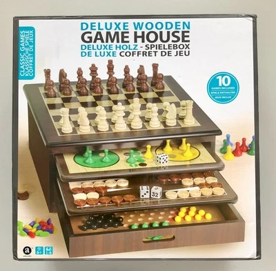 Deluxe Wooden Game House Classic Games - Ambassador - Image 1 of 4