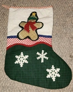 Medias de Navidad de copo de nieve para hombre de pan de jengibre 14 pulgadas hogar chimenea vacaciones - Imagen 1 de 4