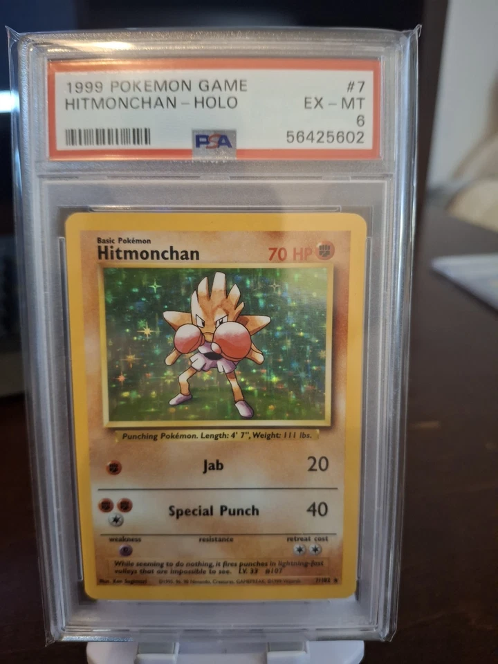 Hitmonchan 007/102 Base Set Holo PSA 6 Unlimited Edition Pokemon Card 1999 TCG - Image 1 of 2