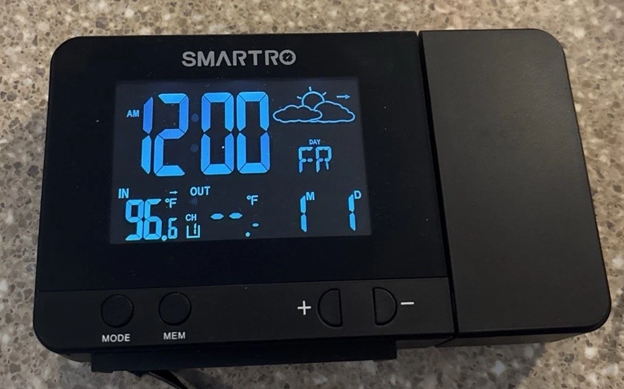 SMARTRO SC31B Digital Projection Alarm Clock with Weather Station - Used - Image 1 of 4