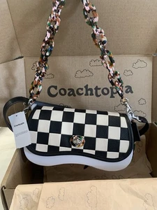 Coach Coachtopia gewellte schicke Tasche in Schachbrettmuster gefertigtes Leder CW806 - Bild 1 von 7