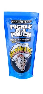 Van Holten’s Jumbo Warheads Extreme Sour Pickle Blue Raspberry – 1 Pouch - Image 1 of 4