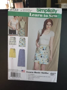 Simplicity Sewing Pattern 8133 LEARN TO SEW Wrap Skirts 3 Lengths Sz 6-18 UNCUT - Picture 1 of 3