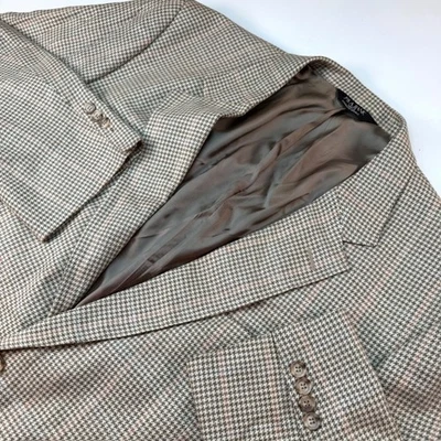 Blazer Abrigo Deportivo Jos A Bank Talla 50L Grande Marrón Tostado Pata de Gallo Cuadros Clásico Foto 1 de 4