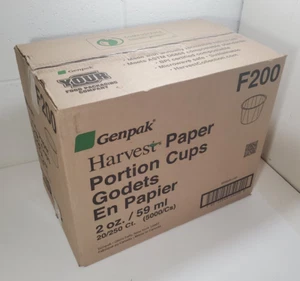 Genpak F200 Harvest Compostable Paper Portion Cup White 2 oz. | 5000/Case  *NEW* - Picture 1 of 4