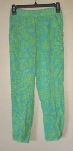 Cute DEREK HEART Girl Size XL 14/16 Pull on Pants Rayon Tropical Print w/pockets - Picture 1 of 12