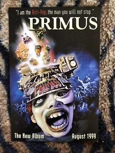 RARO! Album Primus Anti-Pop 1998 Promo Cartolina Les Claypool Interscope Records - Foto 1 di 2