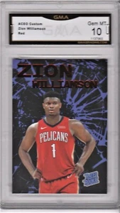  ZION WILLIAMSON  2019  NEW ORLEANS PELICANS  (RED FOIL),  RC  GRADED GEM-MT 10  - Picture 1 of 2