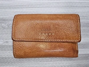 Fossil Wallet Trifold Organizer Credit Card Holder Money Change Genuine Leather - Picture 1 of 19