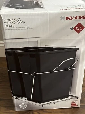 Pull Out Trash Can Plastic Soft Close Removable Handle Durable Kitchen 35 Quart - Image 1 of 4