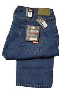 MENS BIG MENS ROCKFORD HIGH RISE COMFORT FIT JEANS ZIP FLY - STONEWASH BLUE - Picture 1 of 2