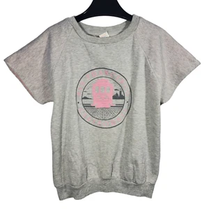 Vintage 90er San Francisco S/S Sweatshirt XL grau rosa pastell Trolley Cable Car - Bild 1 von 6