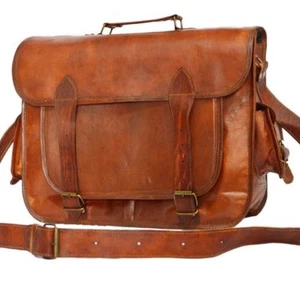 Bag Leather Messenger Men Shoulder S Satchel Laptop Leather School Vintage New - Picture 1 of 6