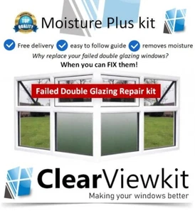 Moisture Plus 2 x Window kit - Clear your failed blown UPVC double glazing unit - Picture 1 of 7
