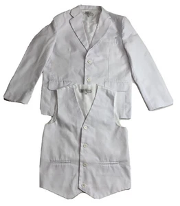 Johnnie Lene Blazer Vest Combo Boys size 10 White Party Holiday Formal - Picture 1 of 11