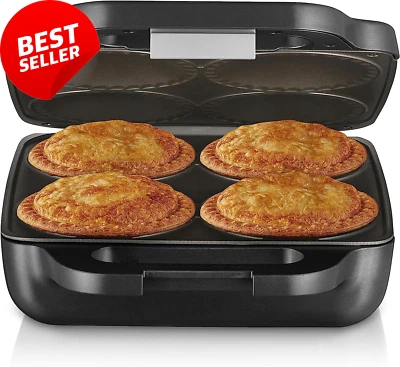 Electric Pie Maker 4 Deep-Fill Pies Nonstick with Pastry Cutter - image 1 of 4