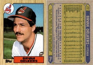 Bryan Oelkers 1987 Topps Baseball Card 77  Cleveland Indians