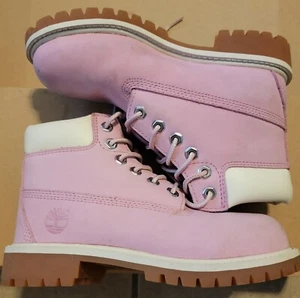 Gr. 13 Timberland Mädchen rosa Kampfstiefel Schnürung wasserdicht EUC! - Bild 1 von 12