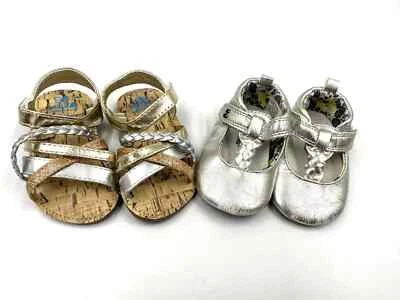 Surprize Stride Rite Beeliss Baby Sandals Metallic Shoes First Walkers 0-6 6-12m - Image 1 of 4