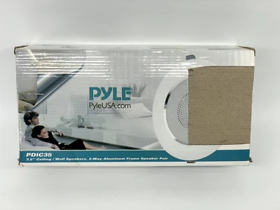 Pyle 3.5” Flush Mount In-wall In-ceiling 2-Way Speaker Pair, White (PDIC35) NIB - Image 1 of 4