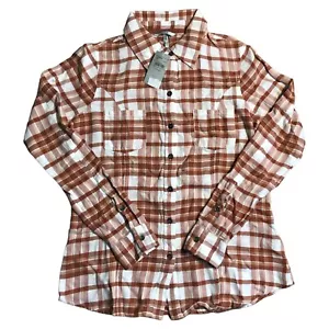 NWT BKE Womens Long Sleeve Button Up Eased Plaid Shirt Flannel - Picture 1 of 11