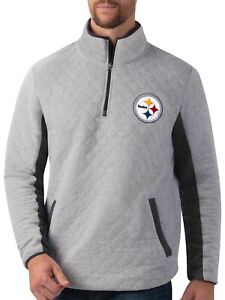 Pittsburgh Steelers NFL G-III Slugger Quilt Gray 1/2 Zip Fleece Pullover XL/NWT!