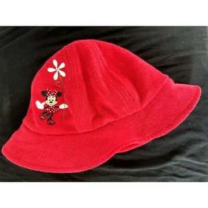 Disney Store Minnie Mouse Red Bucket Hat Kids Embroidered Daisy Terry Cloth Sz L - Picture 1 of 9