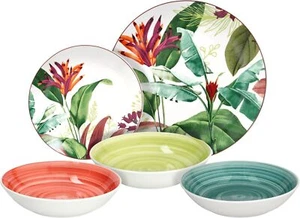 Tognana Tropicalia Servizio piatti 18 pezzi per 6 persone, porcellana multicolor - Imagen 1 de 5