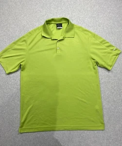 Nike Men's Golf Standard Fit Dri-Fit Bright Lime Green SS Golf Polo - Size Large - Picture 1 of 10