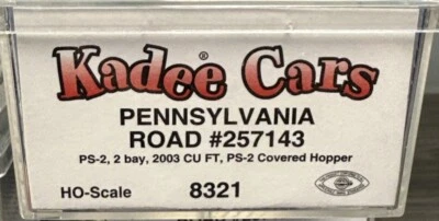 Kadee Cars HO RTR #8321 PS-2 2-Bay 2003 Cu Ft Covered Hopper PRR #257143 NIB - Image 1 of 4