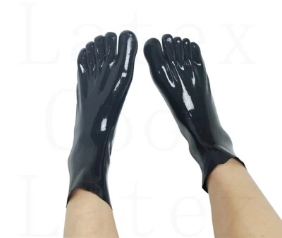 Rubber 100% Latex Toe Socks Kompressionsgeformt Knöchel Zehensocken S-XL 0.4mm