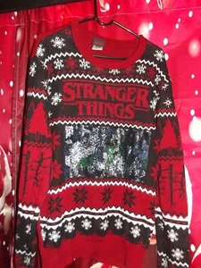 Stranger Things Pullover Herren XL schwarz Strick Netflix Ugly Christmas HOLIDAY SALE - Bild 1 von 6