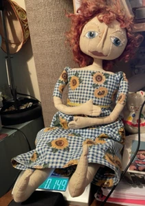 Handmade Art Cloth Doll Whimsical and Sweet 21" tall - Picture 1 of 3