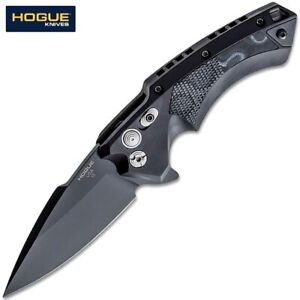 Hogue X5 Manual Flipper Black CPM-154 Spear Point Blade Black Aluminum 34579