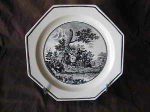 Rare assiette octogonale de la faïencerie de Sarreguemines période 1828-1840 N°3 - Picture 1 of 10