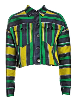 Chaqueta utilitaria a rayas azul marino Jil Sander bolsillos talla: S US4 FR36 Foto 1 de 4