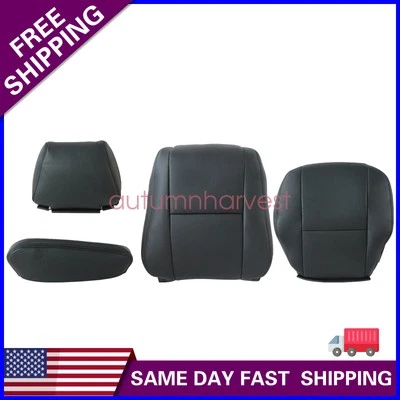 For 07-19 Mercedes-Benz Sprinter Driver Top & Bottom Leather Seat Cover Black - Image 1 of 4