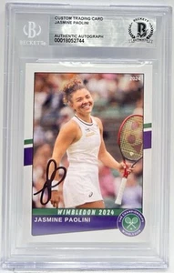 Jasmine Paolini Signed 2024 Wimbledon Trading Card Autographed BGS Beckett - Picture 1 of 2