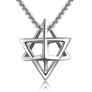 Sterling Silver Star of David Necklace - Metatron Necklace Gift for Men - Picture 1 of 6