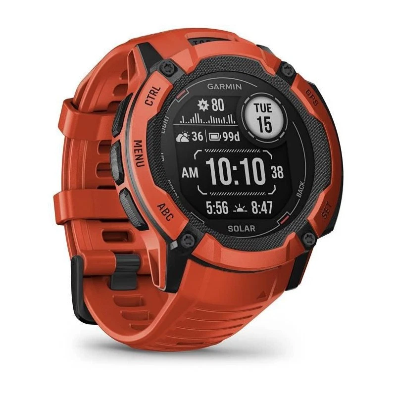 Montre GPS connectée - GARMIN - Instinct 2X Solar Rouge - Photo 1/3