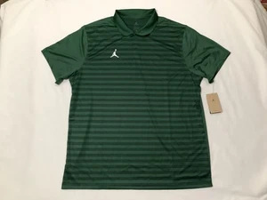 Jordan Polo Shirt Mens 2XL Green Dri-FIT Golf Performance Striped FN6924-341 New - Picture 1 of 8