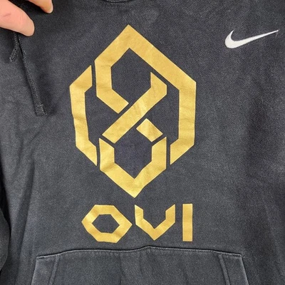 Sudadera con Capucha Nike Para Hombre Grande Negra Dorada Alex Ovechkin OVI Logo Gráfico Foto 1 de 4