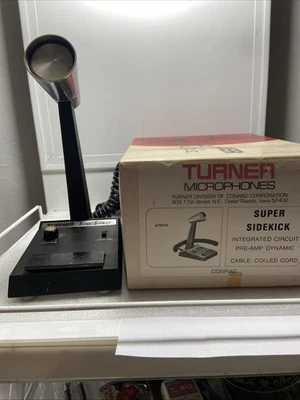Vintage Turner Super Sidekick verstärktes angetriebenes Mikrofon CB-Funk A75010 Teile - Bild 1 von 4