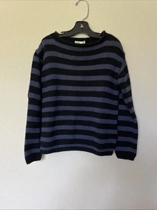 J.Crew Sweater Unisex Blue Size 6/7 100% Cotton Stripes - Picture 1 of 3