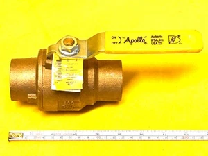 APOLLO 77C-207-01A BRONZE 1-1/2" FULL PORT 2-PIECE 600 CWP BALL VALVE - Picture 1 of 6