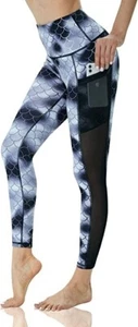 Women Tie-Dye Tummy Control Leggings High Waist Yoga Pants with Pockets-XL - Picture 1 of 6